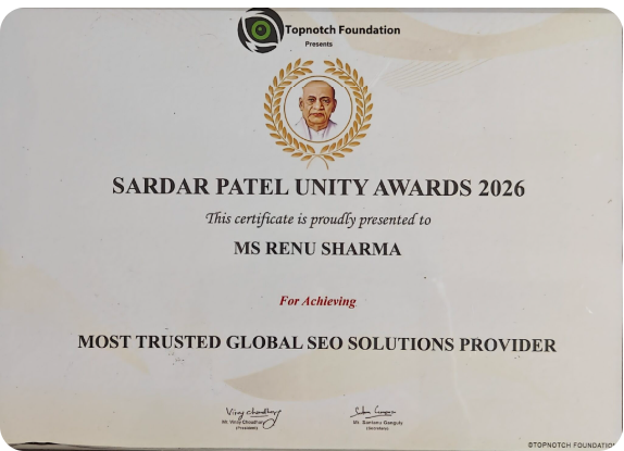 Sardar Patel Unity Awards 2026 certificate